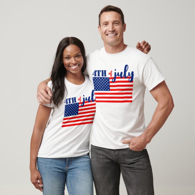 4 juli amerikansk flagga t shirt (Unisex)
