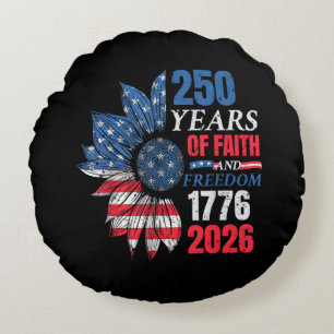 4 juli amerikansk flagga vintage 250 år 1776 2 rund kudde