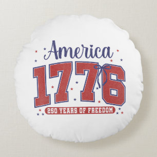 4 juli amerikansk flagga vintage 250 år 1776 2 rund kudde