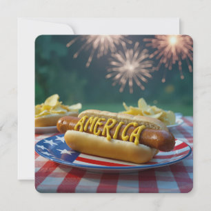 4 juli amerikansk het korv inbjudningar