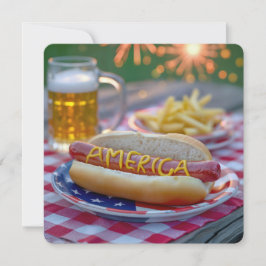 4 juli amerikansk het korv inbjudningar