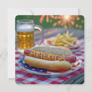 4 juli amerikansk het korv inbjudningar