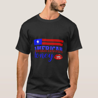 4 juli Amerikansk honung patriotisk publicering T Shirt