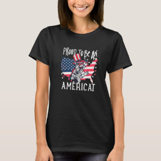 4 juli amerikansk katt patriotisk amerikansk flagg t shirt