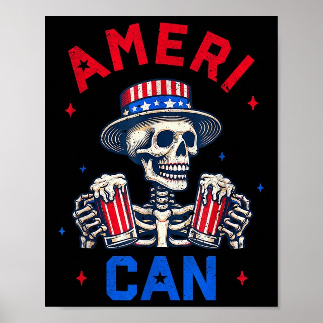 4 juli amerikansk öl-drickande fest oberoende poster (Framsidan)