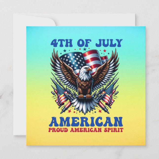 4 juli amerikansk örn sublimering-61001 julkort (Framsida)