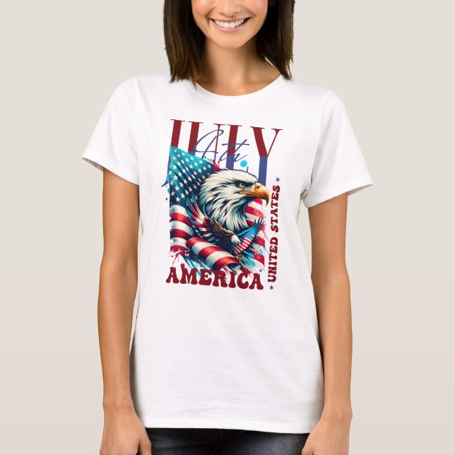 4 juli amerikansk örn sublimering-61904 t shirt (Framsida)