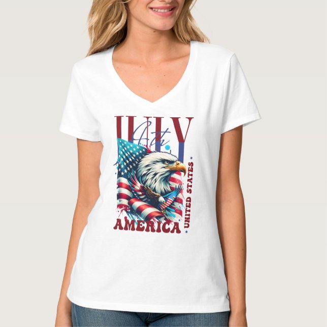 4 juli amerikansk örn sublimering-61904 t shirt (Framsida)