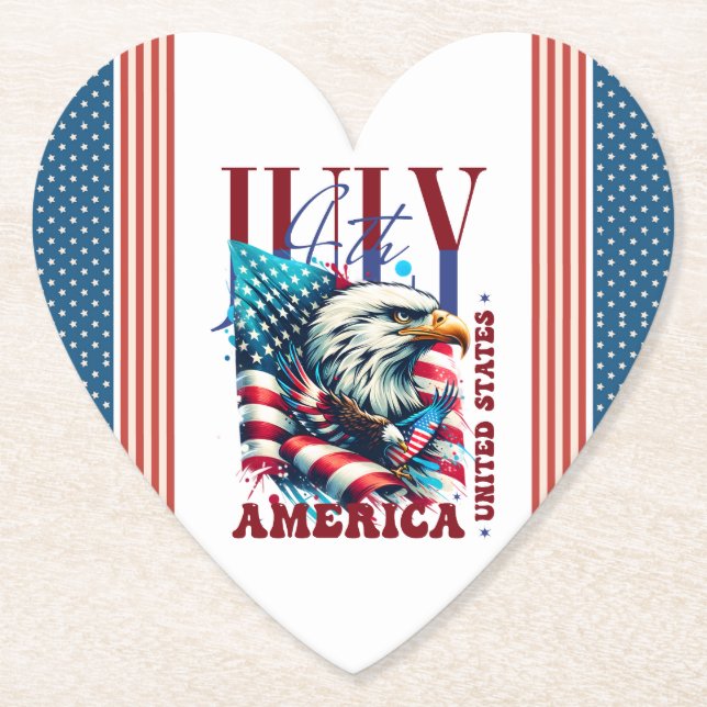 4 juli amerikansk örn sublimering-61904 underlägg papper (Framsida)