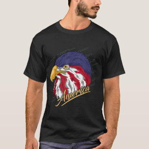 4 juli amerikansk örnflagga självständighetsdag P T Shirt