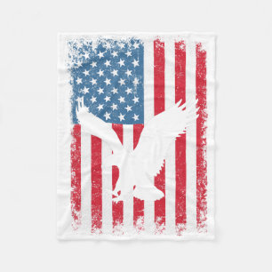 4 juli amerikansk örnflagga Usa självständighet D Fleecefilt