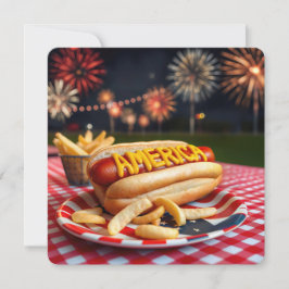 4 juli amerikansk varmkorv inbjudningar