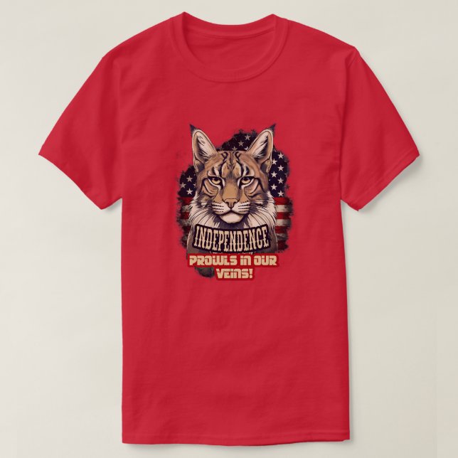 4 juli: Amerikanska Bobcat Independence prowin T Shirt (Design framsida)