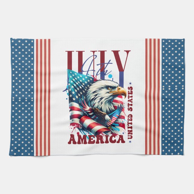 4 juli amerikanska Eagle Sublimering-61904 Kökshandduk (Horisontell)