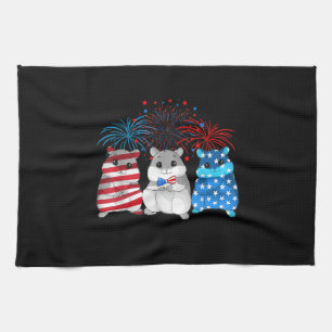 4 juli Amerikanska Flagga-Gris Kökshandduk