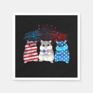 4 juli Amerikanska Flagga-Gris Pappersservett