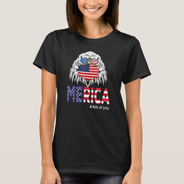 4 juli amerikanska Flagga Merica Usa Sunglass Ea T Shirt (Framsida)