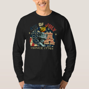 4 juli amerikanska Flagga Patriotic Statue of Libe T Shirt