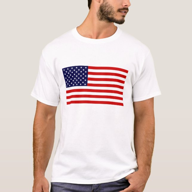 4 juli Amerikanska Flagga T-Shirt (Framsida)