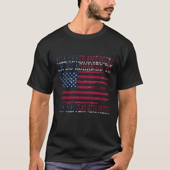 4 juli Amerikanska Independence day. USA Patriot T Shirt (Framsida)