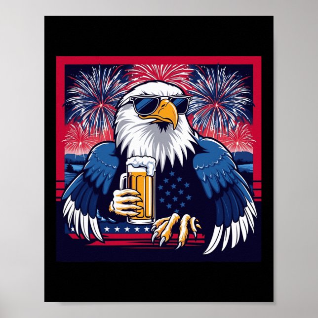 4 juli amerikanska Örn Poster (Framsidan)