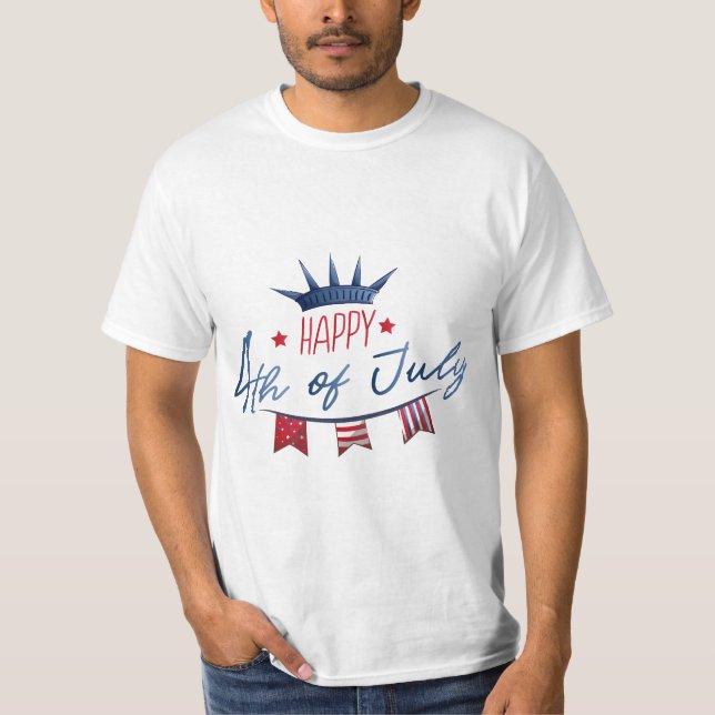 4 juli amerikanska självständighetsdagen T-shirt (Framsida)
