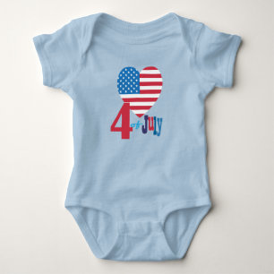 4 juli Amerikanska USA flagga Heart-Flagga Patriot T Shirt