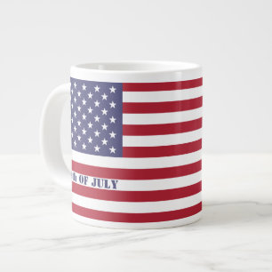 4 juli Amerikanska USA flagga Patriotic Jumbo Mugg