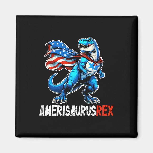 4 juli Amerisaurus T Rex Roligt  Magnet (Framsidan)