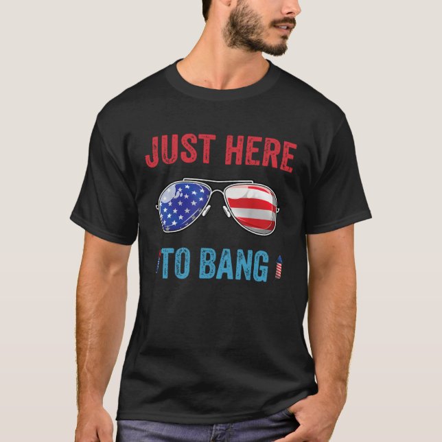 4 juli är jag bara här för att knulla amerikansk f t shirt (Framsida)