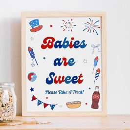 4 juli Baby Shower Bebisar är söta presentidé Poster