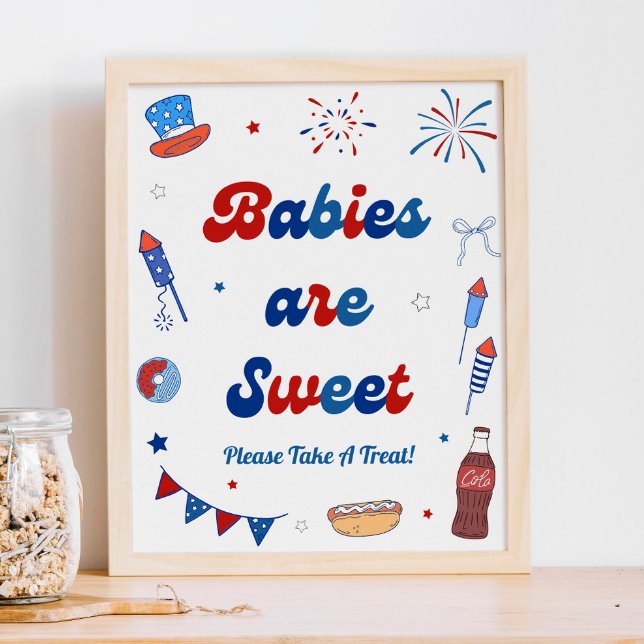 4 juli Baby Shower Bebisar är söta presentidé Poster (Skapare uppladdad)