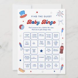 4 juli Baby Shower Bingo spelkort Inbjudningar