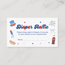 4 juli Baby Shower Blöja-Raffel Tilläggskort