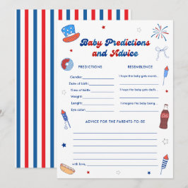 4 juli Baby Shower Förutsägelser & Rådgivningsspel Inbjudningar