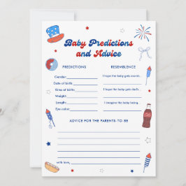 4 juli Baby Shower Förutsägelser & Rådgivningsspel Inbjudningar