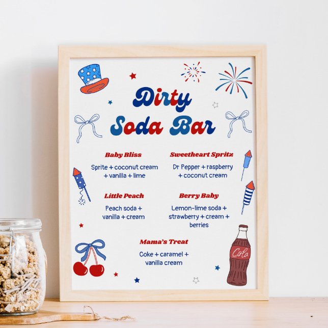 4 juli Baby Shower Smutsig Sodabar Poster (Skapare uppladdad)