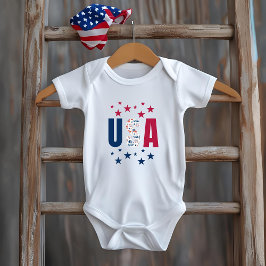 4 juli Baby USA Bodykostym med stjärnor T Shirt