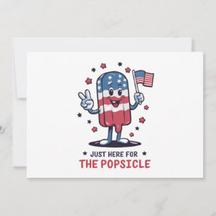 4 juli bara här för popsicle patriotisk inbjudningar