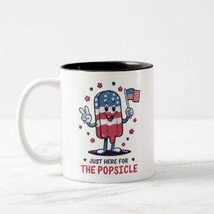4 juli bara här för popsicle patriotisk Två-Tonad mugg