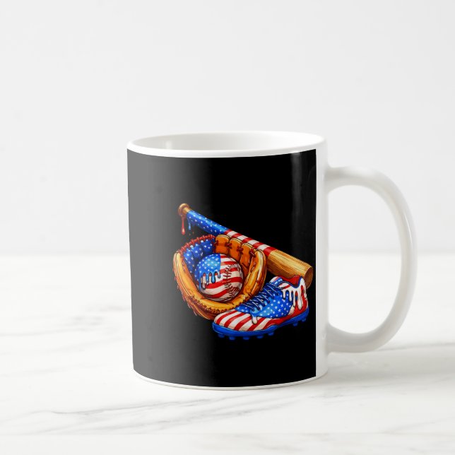 4 juli baseboll droppglass patriotisk kaffemugg (Höger)