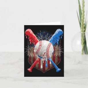4 juli baseboll droppglass patriotisk kort
