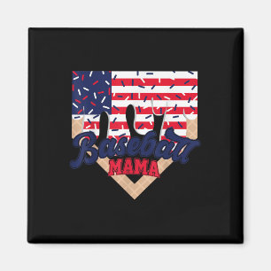 4 juli Baseboll Mamma Glass Dropp Baseboll Mamma Magnet