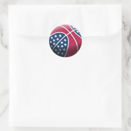 4 juli-basket runt klistermärke