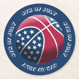 4 juli-basket underlägg papper rund