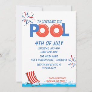 4 juli Bassäng Party Spara Datumet