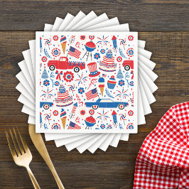 4 juli BBQ Americana Pappersservett
