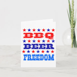 4 juli BBQ Beer Freedom Shirt America Proud Amer Kort