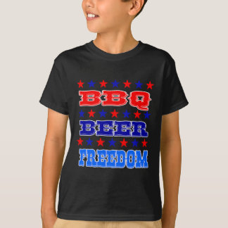 4 juli BBQ Beer Freedom Shirt America Proud Amer T Shirt