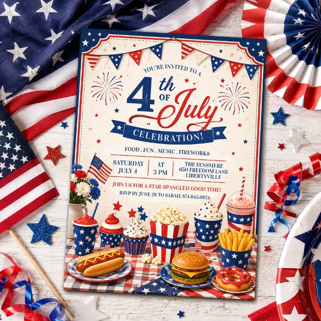 4 juli BBQ Grillfest Inbjudan (Skapare uppladdad)
